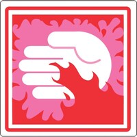 日本緑十字社 緑十字 PL警告ステッカー 高温危険 PL16(大) 100×100mm 10枚組