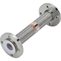 ナンゴクフレキコウ NFK 化学薬品タンク用(消防評定品)フレキシブルホース フランジ10K/SUS304(接液部PTFE) 25A×300L