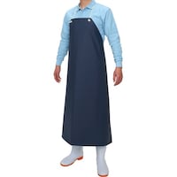 おたふく手袋 おたふく 6130 エステル 前掛 胸付紺・ネイビー