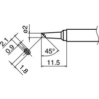 白光 白光 こて先 2BC型 溝付 はんだメッキ 1mm