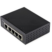 スターテック イーサネットスイッチ/産業用/アンマネージド/30W PoE+給電/5ポート RJ45/ギガビット対応/IP30準拠/DINレール・壁面取付け可能/40ー+75度/ネットワークスイッチ