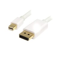 スターテック Mini DisplayPortDisplayPort 1.2変換ケーブル/2m/4K60Hz/21.6Gbps HBR2/mDPオスDPオス/ホワイト/モニター アダプターケーブル