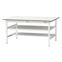 山金工業 【軽量作業台150シリーズ】中間棚付き固定式/半面棚板付