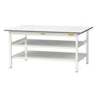 山金工業 【軽量作業台150シリーズ】中間棚付き固定式/全面棚板付
