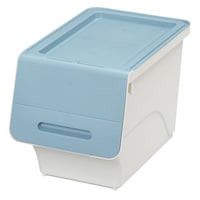 サンカ 収納ボックス 前開き フロック 30 スリム 深型 幅29×奥行46×高さ31cm 4段階ストッパー ブルー