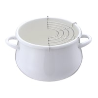 天ぷら鍋 ホーロー鍋 プチクック ホワイト×2