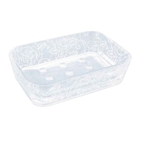 石鹸置き 石けん置き クリアローズ ソープディッシュ ホワイト