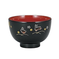 宮本産業 汁椀 黒 夢うさぎ 食洗機対応 プラスチック製