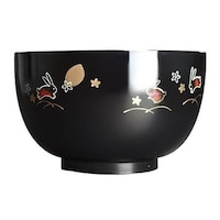 宮本産業 どんぶり 黒 夢うさぎ 食洗機対応 プラスチック製