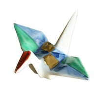 丸利玉樹利喜蔵商店 箸置き おしゃれ 折ツル 金市松 正月 はしおき 磁器 食器 金市松緑