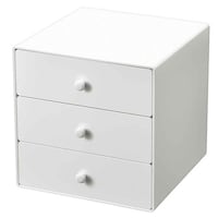 タイガークラウン 小物収納 幅16.5×奥行16.5×高さ16.5cm ホームボックス 引き出し 3段 プラスチック ホワイト