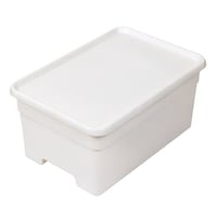 サンカ 収納ボックス L 幅34×奥行49×高さ23cm オンボックス フタ付き 日本製 プラスチック ホワイト