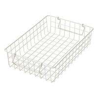 パール金属 ワイヤーバスケット スタッキング M 浅型 バスケット かご スチール ブラウン サンドホワイト