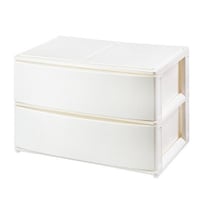 サンカ 収納ケース 引き出し 幅39×奥行26.5×高さ26.5cm ワイド 深2段 ホワイト