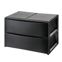 サンカ 収納ケース 引き出し 幅39×奥行26.5×高さ26.5cm ワイド 深2段 ブラック