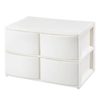 サンカ 収納ケース 引き出し 幅39×奥行26.5×高さ26.5cm ワイド 深ショート4段 ホワイト