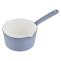 パール金属 ミルクパン 15cm IH対応 ホーロー 計量目盛り付き プチクック ブルーグレー