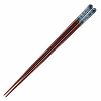 イシダ 箸 アクリア 漆切子松葉 木製 天然木 漆 日本製 青