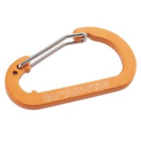 パール金属 カラビナ キーホルダー アウトドア フラットDカラビナ Mサイズ アルミアクセサリー キャプテンスタッグ CAPTAIN STAG オレンジ