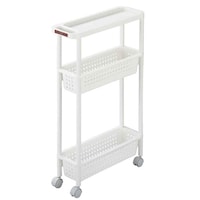 サンカ キッチンワゴン 3段 キャスター付き 幅16.5cm カーゴ2 スーパースリム ホワイト