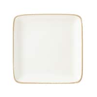 丸利玉樹利喜蔵商店 プレート 14cm スクエアプレート エッジライン 陶器 ホワイト