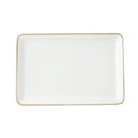 丸利玉樹利喜蔵商店 プレート 21.5cm レクタングルプレート エッジライン 陶器 ホワイト