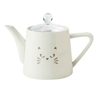 ティーポット 510ml 透かし 磁器 ネコ×2