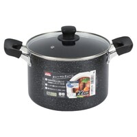 パール金属 両手鍋 22cm IH対応 ママディナー ガラス蓋付き