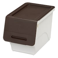 サンカ 収納ボックス 前開き フロック 30 スリム 深型 幅29×奥行46×高さ31cm 4段階ストッパー Nブラウン