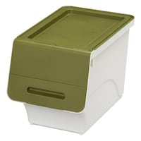 サンカ 収納ボックス 前開き フロック 30 スリム 深型 幅29×奥行46×高さ31cm 4段階ストッパー カーキ