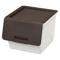 サンカ 収納ボックス 前開き フロック30 深型 幅39×奥行46×高さ31cm 4段階ストッパー Nブラウン