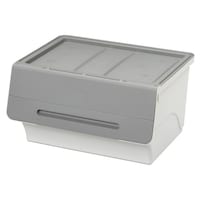 サンカ 収納ボックス 前開き フロックワイド30 深型 幅57×奥行46×高さ31cm 4段階ストッパー グレー