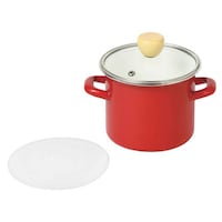 パール金属 深型クックポット 12cm ガス火専用 ガラス蓋付き シール蓋付き クラッソ