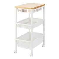 天馬 ウッドトップワゴン ワイド3段引出し付き