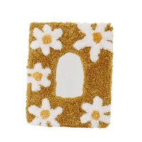 トモコーポレーション タフティングミラー ピュアデイジー 20×25cm スタンドミラー 卓上 マスタード