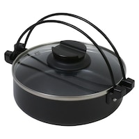 パール金属 すきやき鍋 18cm IH対応 おうち御膳 ふっ素加工 ガラス蓋付き