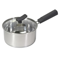 パール金属 片手鍋 16cm IH対応 チーノ ステンレス製 3層底 ガラス蓋付き