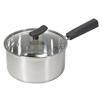 パール金属 片手鍋 18cm IH対応 チーノ ステンレス製 3層底 ガラス蓋付き