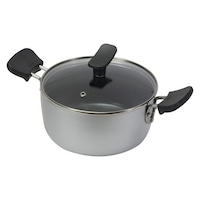 パール金属 両手鍋 18cm IH対応 チーノ フッ素加工 ガラス蓋付き