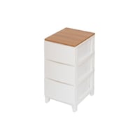 サンカ チェスト ルームスシェード木天板 3段 幅34×奥行42×高さ68.5cm ホワイト