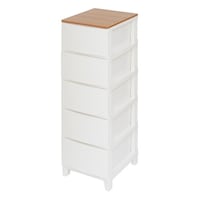 サンカ チェスト ルームスシェード木天板 5段 幅34×奥行42×高さ107.5cm ホワイト