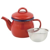 ティーポット 茶こし付き 580ml レッド