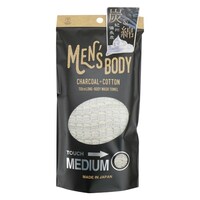 ヨコヅナクリエーション ボディタオル メンズ 備長炭&綿 ミディアム