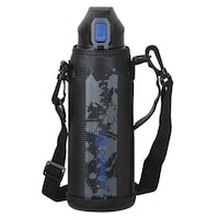 パール金属 水筒 1.1L ファストチャージャー ダイレクトボトル ポーチ付き ブルーブラック