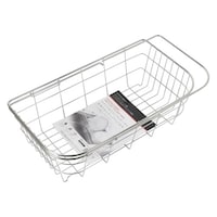 パール金属 水切りラック アットアクア ステンレス製シンクスライド式水切りカゴ ワイド深型