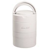 パール金属 弁当箱 保温弁当箱 ホームレーベル ステンレス連結式ランチジャー 700ml 2段 グレーホワイト