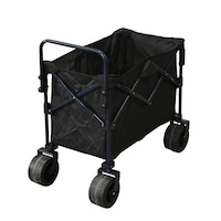 山善 山善 大容量120L ハンドル付きバスケットキャリー 耐荷重100kg ストッパー付き極太タイヤ搭載 水洗い可能なメッシュ生地 簡単設営 スムーズ開閉