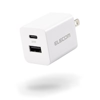 エレコム エレコム 充電器 USB TypeC 20W PD対応 2ポート USBC USBA コンセント ホワイト