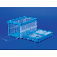 三甲 55271000 オリコンラック50B(短側扉あり) 透明/ブルー