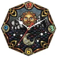 アーテック 八角アートガラス時計 ※5個以上から注文可能(販売価格は1個単位の価格)